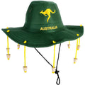 Australian Cork Hat - Green with Gold Kangaroo Embroidery Aussie Australia Day V563-21471