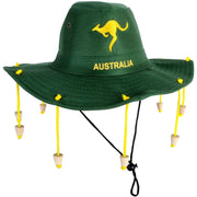 Australian Cork Hat - Green with Gold Kangaroo Embroidery Aussie Australia Day V563-21471