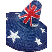 Mexican SOMBRERO Hat w Australian Aussie Flag Design Party Costume 55cm V563-21580-AUSTRALIAFLAG-1PC