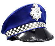 Police Officer Hat Pilot Cop Costume Party Cap Halloween Book Week - Blue V563-21800-02