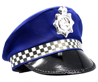 Police Officer Hat Pilot Cop Costume Party Cap Halloween Book Week - Blue V563-21800-02