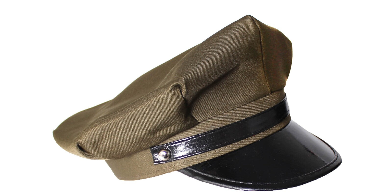Army General WW2 US Air Corps Officer Crusher Party Costume Hat Cap in Military Green V563-21802