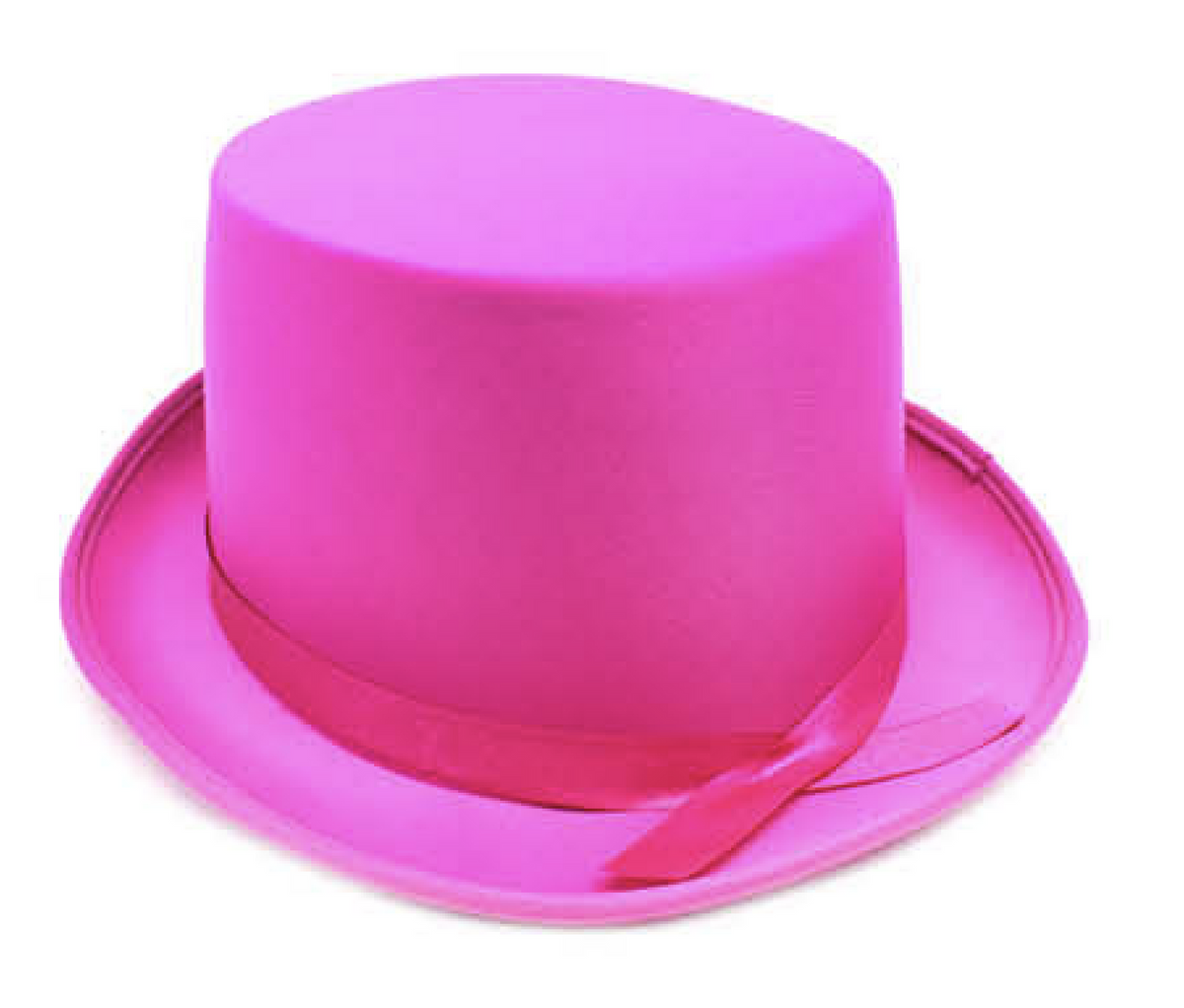 SATIN TOP HAT Costume Party Cap Fancy Dress Trilby Fedora One Size - Hot Pink V563-21995-HTPNK