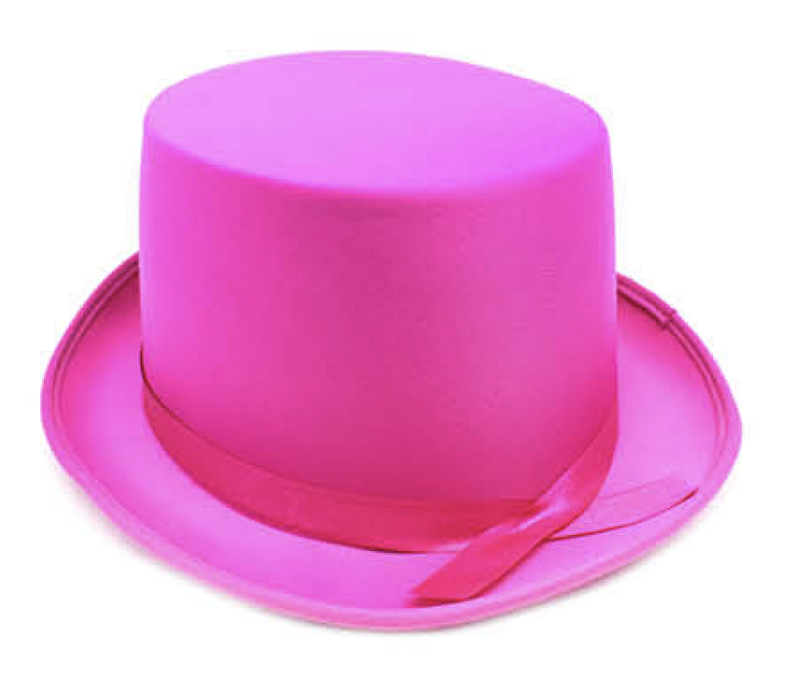 SATIN TOP HAT Costume Party Cap Fancy Dress Trilby Fedora One Size - Hot Pink V563-21995-HTPNK
