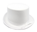 SATIN TOP HAT Costume Party Cap Fancy Dress Trilby Fedora One Size - White V563-21995-WHT
