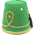 DELUXE TURKISH HAT Red Green Fez Tarboosh Dress Up Costume Party Moroccan - Green V563-22000-GREEN
