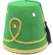 DELUXE TURKISH HAT Red Green Fez Tarboosh Dress Up Costume Party Moroccan - Green V563-22000-GREEN