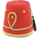 DELUXE TURKISH HAT Red Green Fez Tarboosh Dress Up Costume Party Moroccan - Red V563-22000-RED