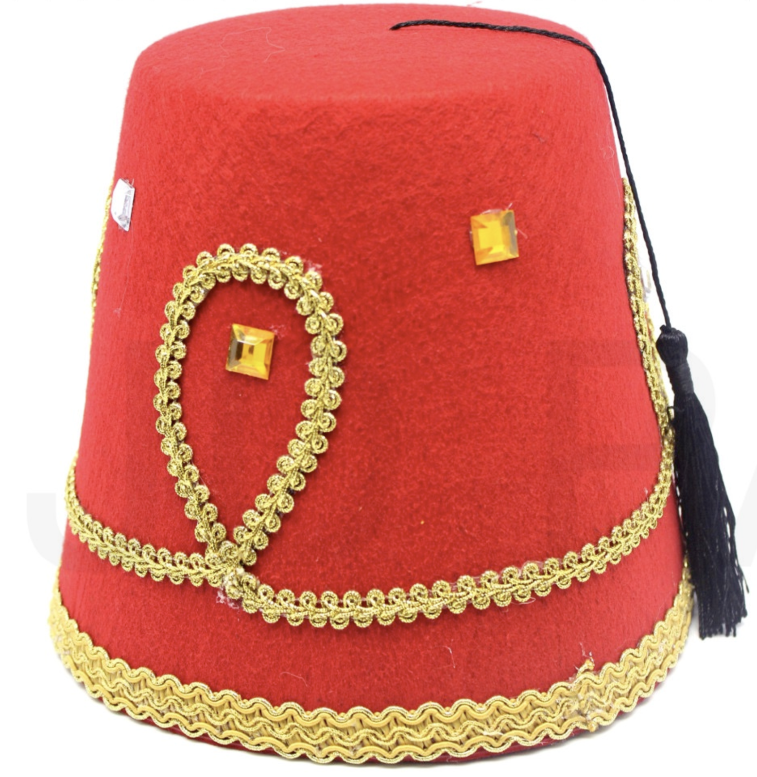 DELUXE TURKISH HAT Red Green Fez Tarboosh Dress Up Costume Party Moroccan - Red V563-22000-RED