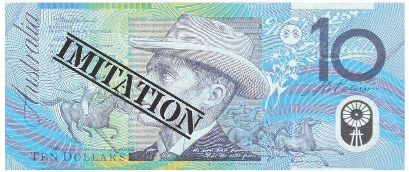 10 Dollar Australian Souvenir Note Pad Fake AUD Money - 1 Pack of 50 Sheets V563-22115-10