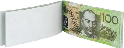 100 Dollar Australian Souvenir Note Pad Fake AUD Money - 1 Pack of 50 Sheets V563-22115-100