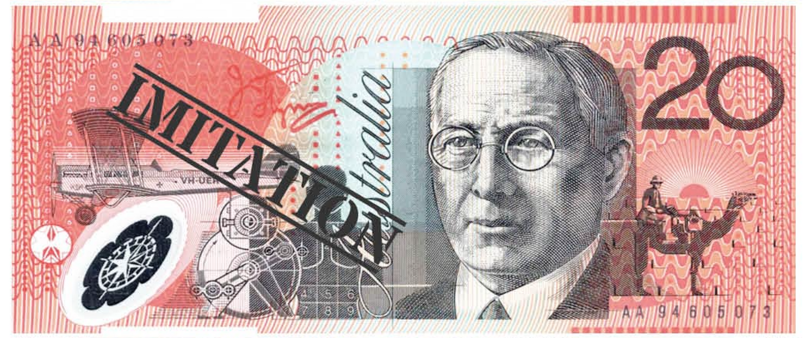 20 Dollar Australian Souvenir Note Pad Fake AUD Money - 1 Pack of 50 Sheets V563-22115-20