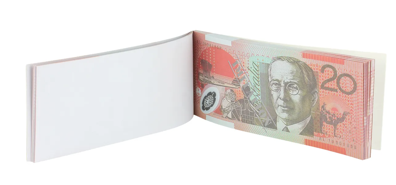 20 Dollar Australian Souvenir Note Pad Fake AUD Money - 1 Pack of 50 Sheets V563-22115-20