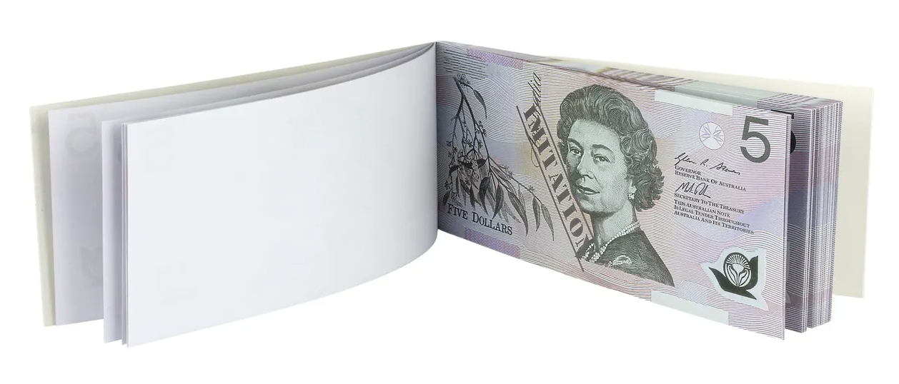 5 Dollar Australian Souvenir Note Pad Fake AUD Money - 1 Pack of 50 Sheets V563-22115-5