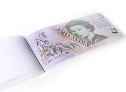 5 Dollar Australian Souvenir Note Pad Fake AUD Money - 1 Pack of 50 Sheets V563-22115-5