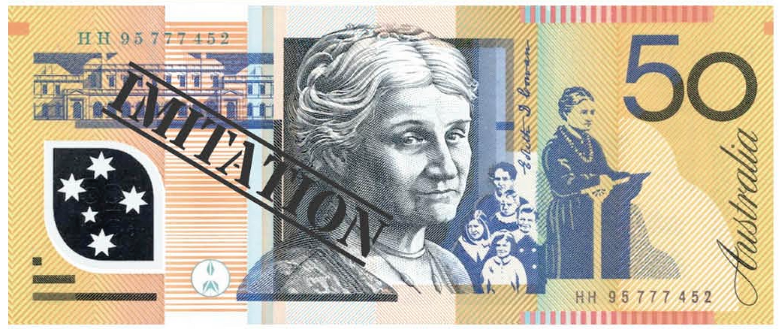 50 Dollar Australian Souvenir Note Pad Fake AUD Money - 1 Pack of 50 Sheets V563-22115-50