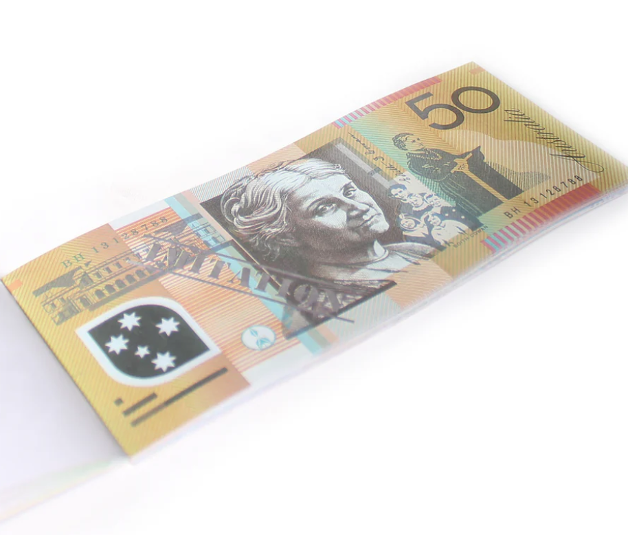 50 Dollar Australian Souvenir Note Pad Fake AUD Money - 1 Pack of 50 Sheets V563-22115-50