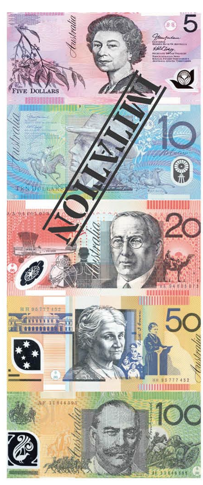 Assorted Dollar Australian Souvenir Note Pad Fake AUD Money - 1 Pack of 50 Sheets V563-22115-ASSORTED