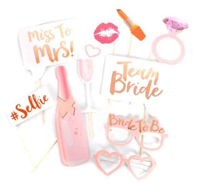 10x Bride To Be Photo Booth Props Hens Bridal Party Bachelorette Selfie V563-22148-01