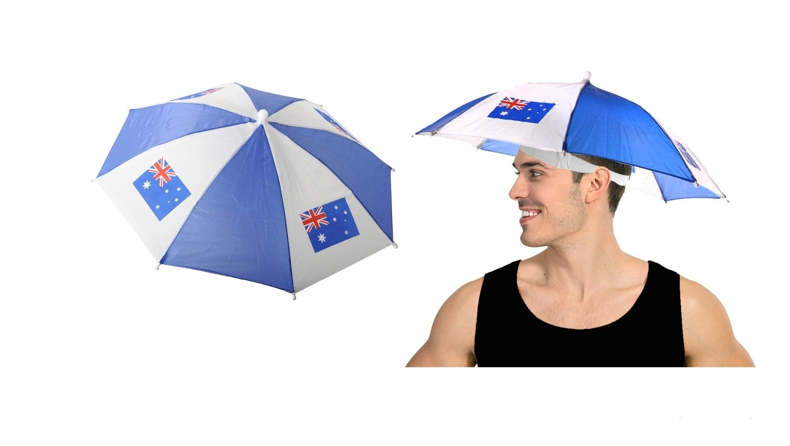 AUSTRALIA UMBRELLA HAT Rain Novelty Cap Costume Outdoor Camping Beach Fishing V563-22209