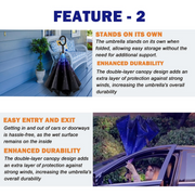 Reverse Umbrella Windproof Double Layer C-Handle Inverted Folding in Galaxy Print V563-22215-02
