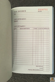 TAX INVOICE BOOK 50 Page Duplicate Statement Carbonless Quote V563-22288