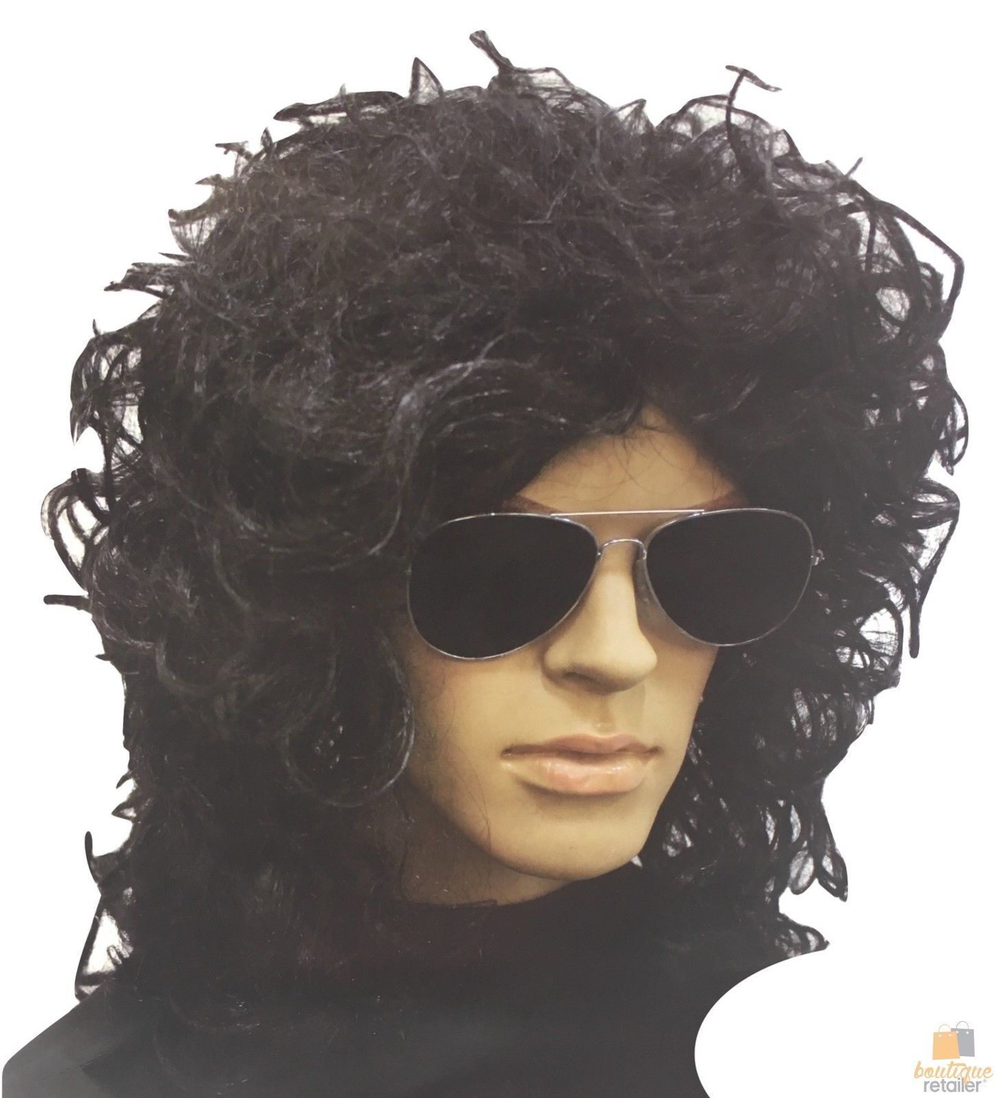 POPSTAR WIG Punk Costume Party Fancy Curly Long Hair Rock 70s 80s V563-22429