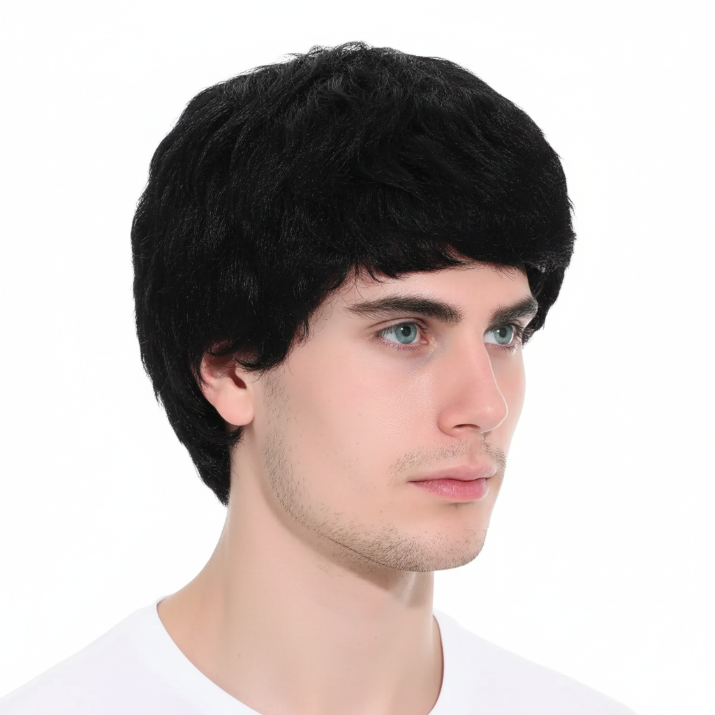 Mens Short Party Wig Costume Party Dress Up Fancy Classic Style - Black V563-22574-BLACK