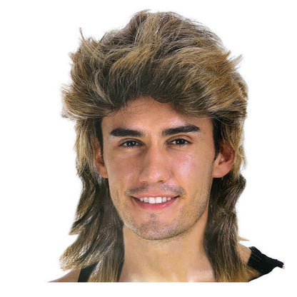 Mullet Wig Hair Costume Party Dress Up 70s 80s Aussie Bogan Rock - Golden Blonde V563-22602