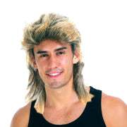 Mullet Wig Hair Costume Party Dress Up 70s 80s Aussie Bogan Rock - Golden Blonde V563-22602