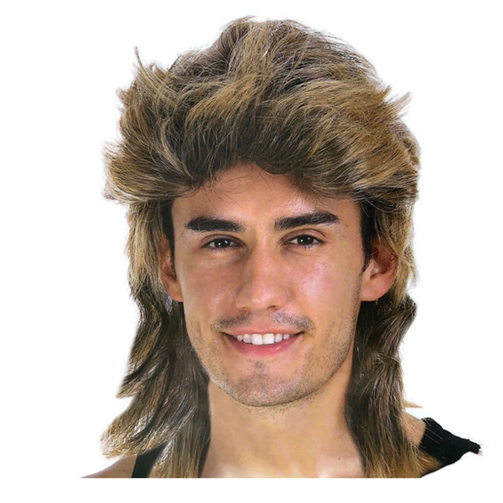 Mullet Wig Hair Costume Party Dress Up 70s 80s Aussie Bogan Rock - Golden Blonde V563-22602