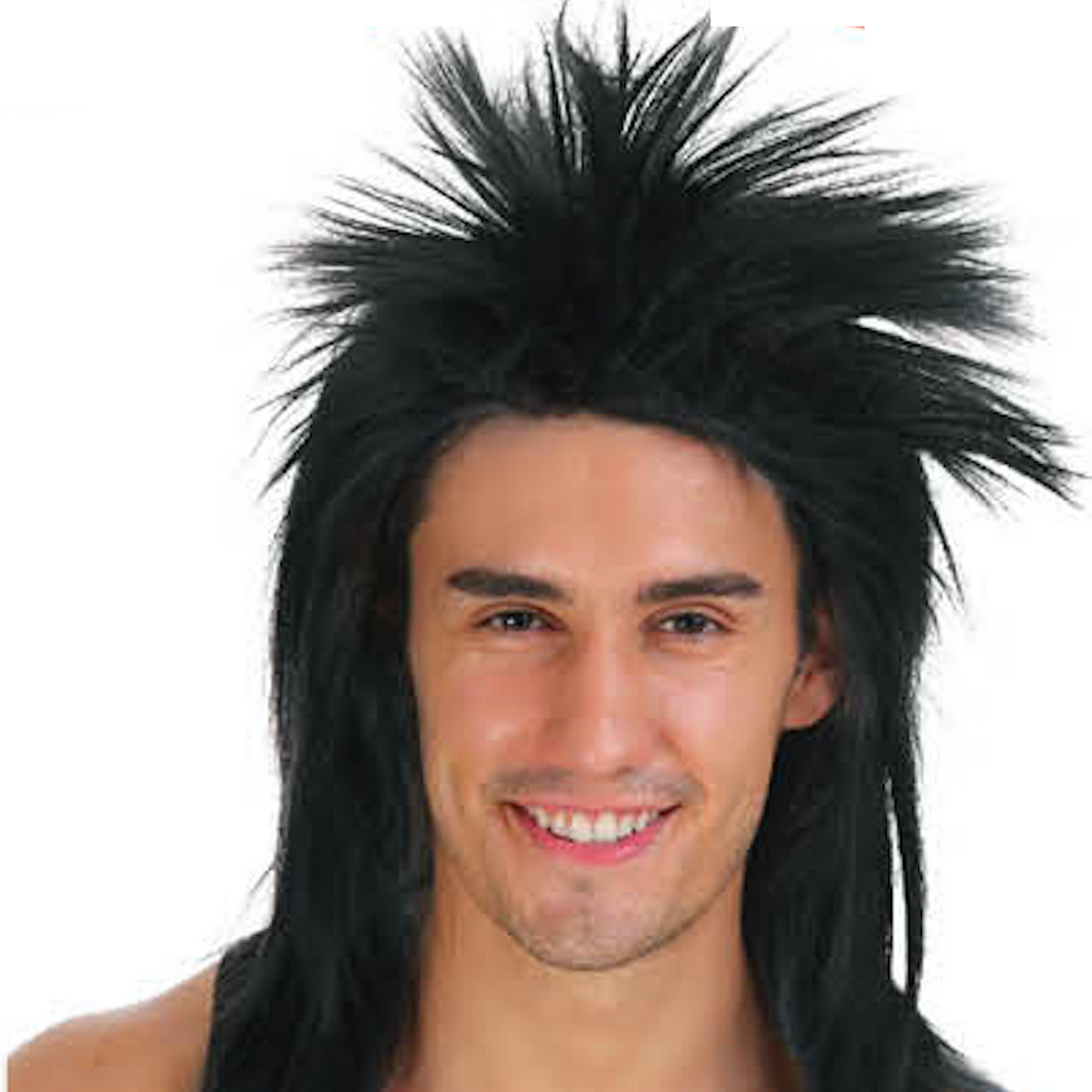 SPIKY PUNK Mullet Wig Costume Party Fancy Rock Hair Disco Dress 70s 80s V563-22612-BLACK