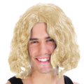 MENS WAVY WIG Curly Long Hair Disco Punk Rock Party Costume 60s 70s - Blonde V563-22705-BLONDE