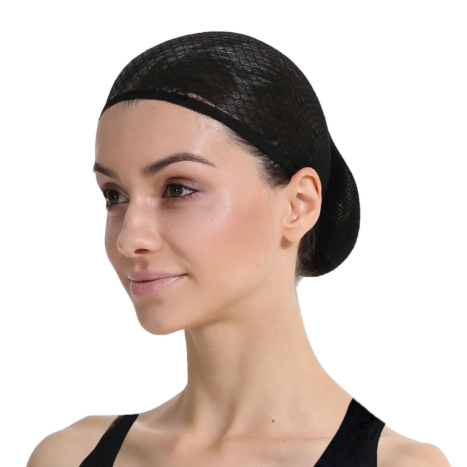 Black Open-Top Wig Cap - Breathable Mesh Hair Net for Wig Fitting & Comfort V563-22721