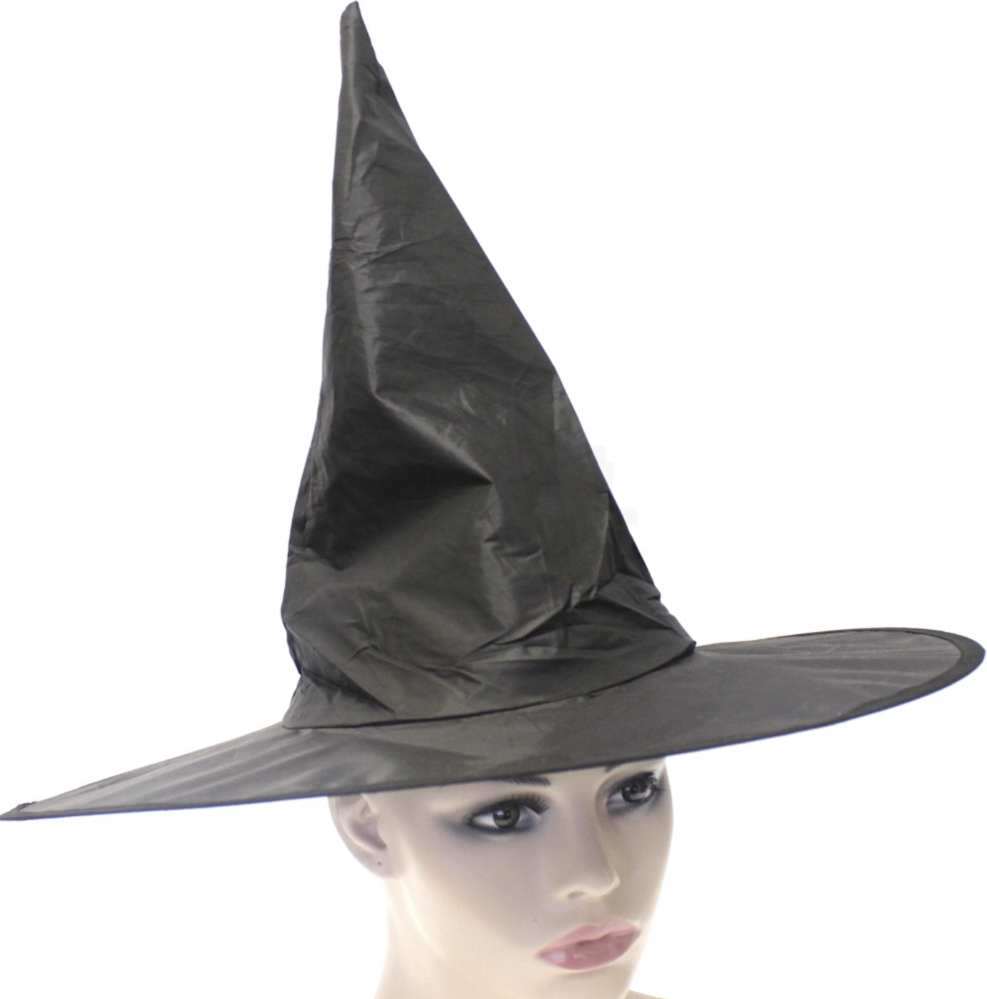 WITCH HAT Plain Black Halloween Costume Fancy Dress Womens Accessory Wizard V563-22807-BLK