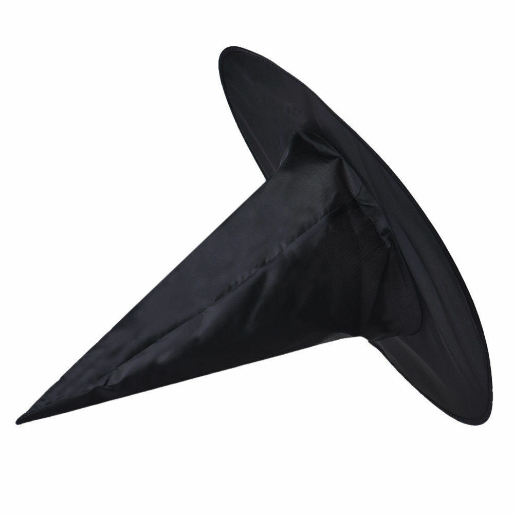 WITCH HAT Plain Black Halloween Costume Fancy Dress Womens Accessory Wizard V563-22807-BLK