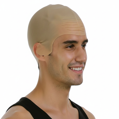 Bald Skinhead Wig Cap Costume Rubber Latex Dress Up Party Head Cover V563-22867