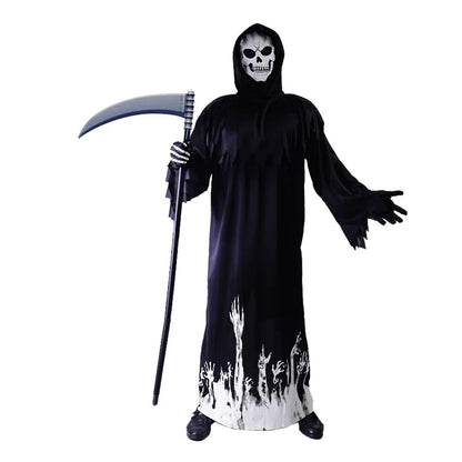 Scary Adult Glow in the Dark Party Costume Skeleton Reaper Halloween V563-22949