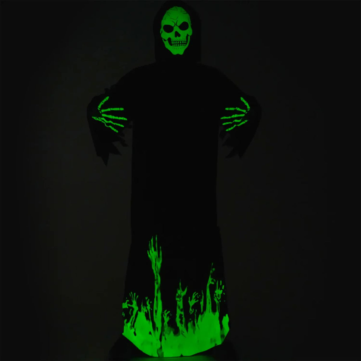 Scary Adult Glow in the Dark Party Costume Skeleton Reaper Halloween V563-22949