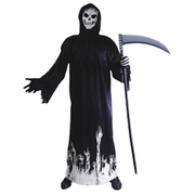 Scary Adult Glow in the Dark Party Costume Skeleton Reaper Halloween V563-22949