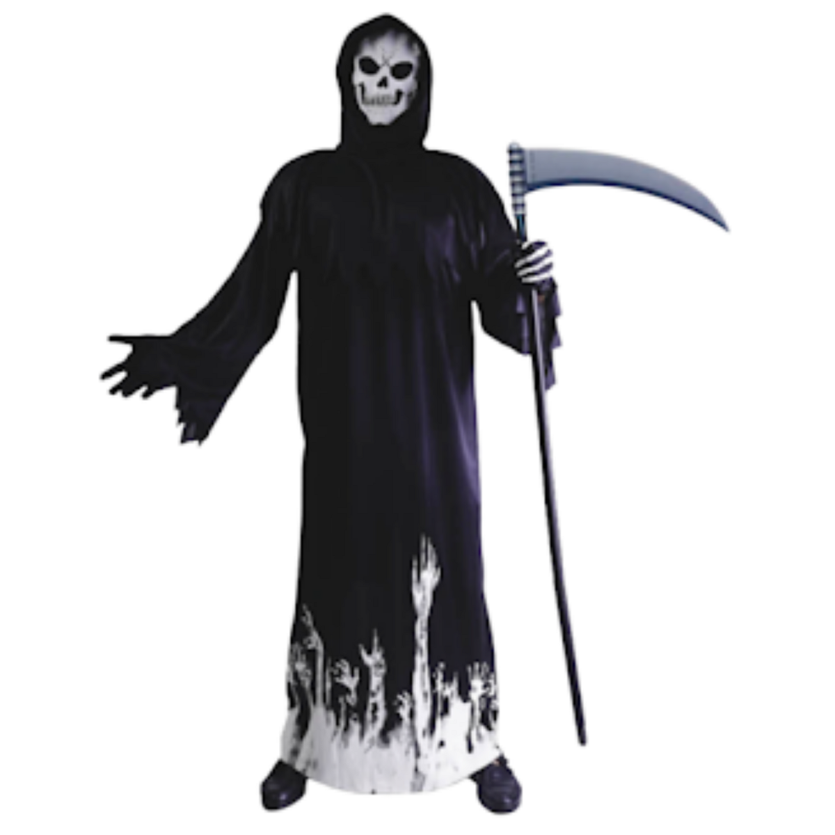 Scary Adult Glow in the Dark Party Costume Skeleton Reaper Halloween V563-22949
