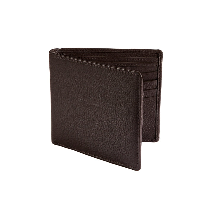 Dents RFID Pebble Grain Bifold Slim Leather Wallet - Chocolate V563-23-5501-CHOC