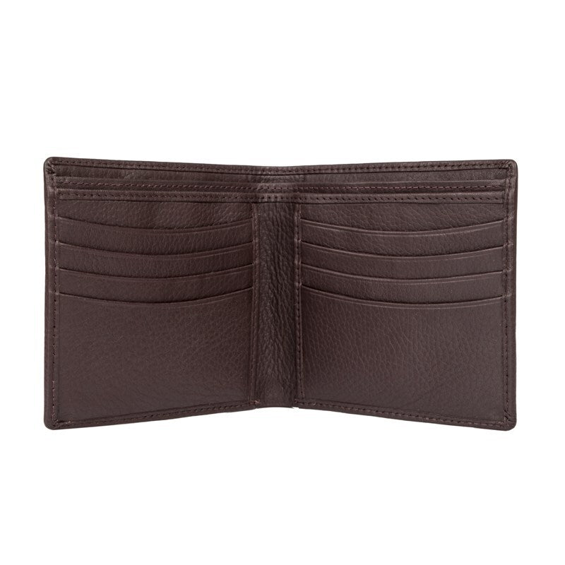 Dents RFID Pebble Grain Bifold Slim Leather Wallet - Chocolate V563-23-5501-CHOC