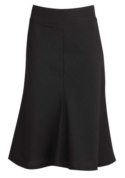 Womens Fluted 3/4 Length Below Knee Skirt Work Business - Black - 26 V563-24013-BLACK-26