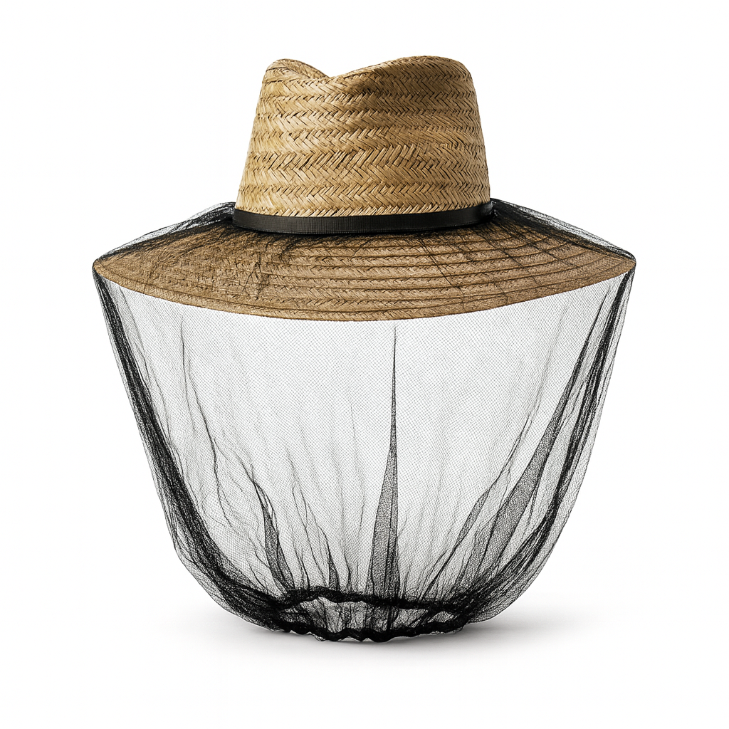Mosquito Hat Net Head Protector Bee Bug Mesh Insect Mozzie Fishing Fly - Black V563-2432-BLACK
