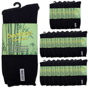24 Pairs PREMIUM BAMBOO SOCKS Mens Heavy Duty Thick Work Socks Cushion BULK - Black - 11-14 V563-24BSOX-BLK-SIZE11-14