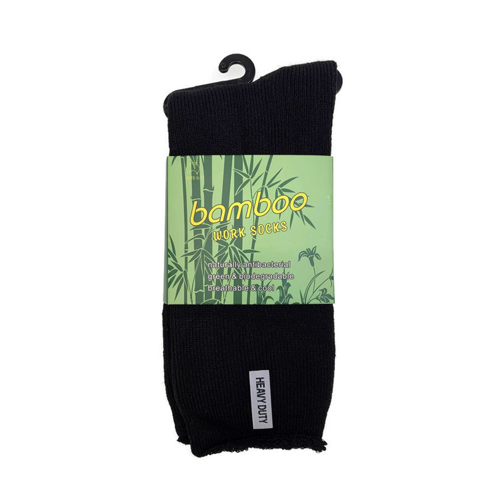 24 Pairs PREMIUM BAMBOO SOCKS Mens Heavy Duty Thick Work Socks Cushion BULK - Black - 6-11 V563-24BSOX-BLK-SIZE6-11