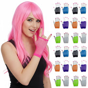 24x Fishnet Gloves Fingerless Wrist Length 70s 80s Womens Costume Party Bulk - Assorted Colour Pack V563-24PCS-18510-ASSTDCP