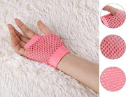 24 Pair Fishnet Gloves Fingerless Wrist Length 70s 80s Costume Party Light Pink V563-24PCS-18510-LIGHTPINK
