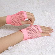 24 Pair Fishnet Gloves Fingerless Wrist Length 70s 80s Costume Party Light Pink V563-24PCS-18510-LIGHTPINK